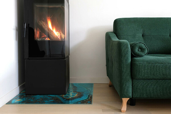 Placa de vidro temperado para lareira Padrão orgânico abstrato