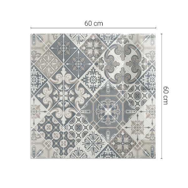 Placa de vidro temperado para lareira Padrão de mosaico decorativo