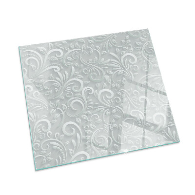 Base de vidro redonda para lareira Padrão de planta elegante