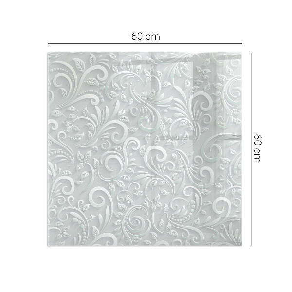 Base de vidro redonda para lareira Padrão de planta elegante