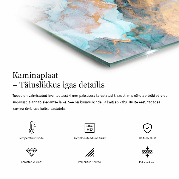 Base de vidro redonda para lareira Estampa floral com borboletas