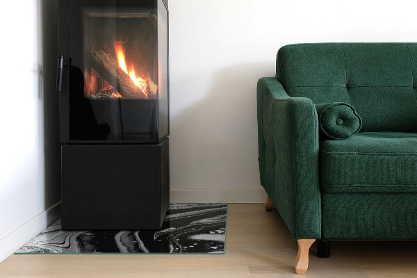 Placa de vidro temperado para lareira Ondas e linhas abstratas