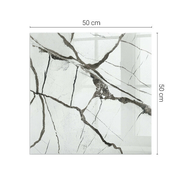 Placa de vidro temperado para lareira Padrão de veios de mármore