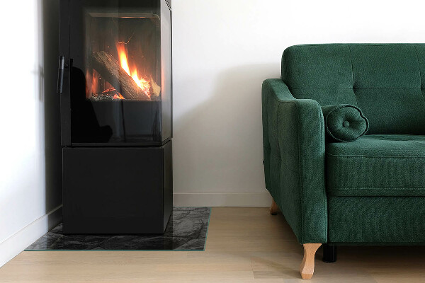 Base de vidro redonda para lareira Padrão de pedra natural