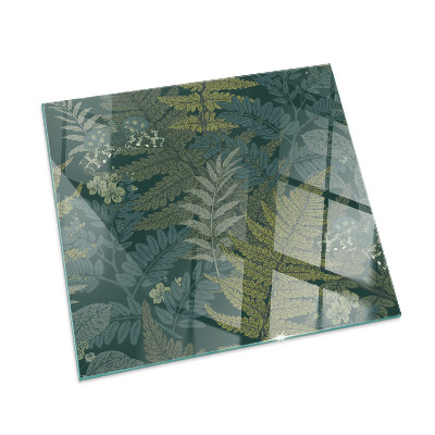 Placa de vidro temperado para lareira Motivos vegetais com borboletas