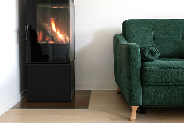 Placa de vidro temperado para lareira Cor marrom