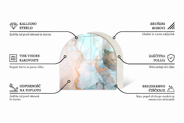 Base de vidro decorativa para lareira Nuvem abstrata de sólidos