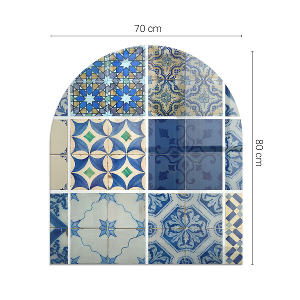 Base de vidro decorativa para lareira Padrões de azulejos de cerâmica