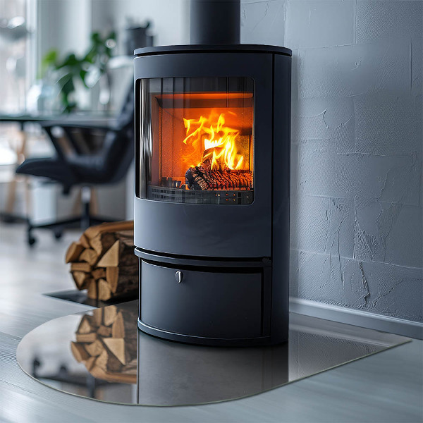 Base de vidro temperado para lareira e fogão Textura de concreto com efeito