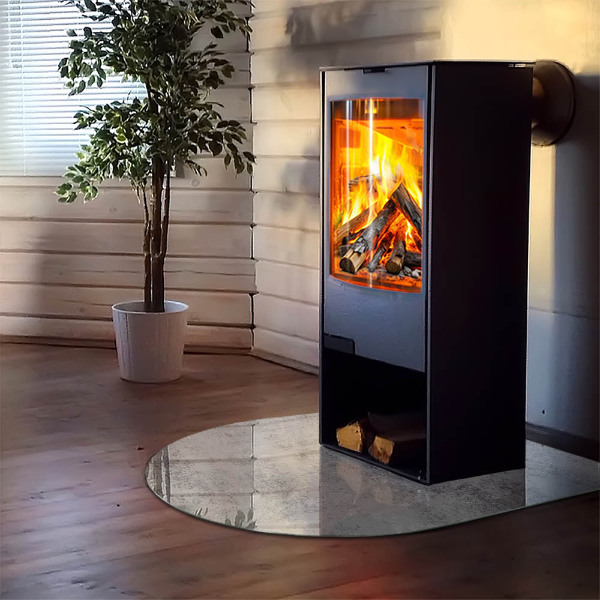 Base de vidro temperado para lareira e fogão Textura de fundo abstrata