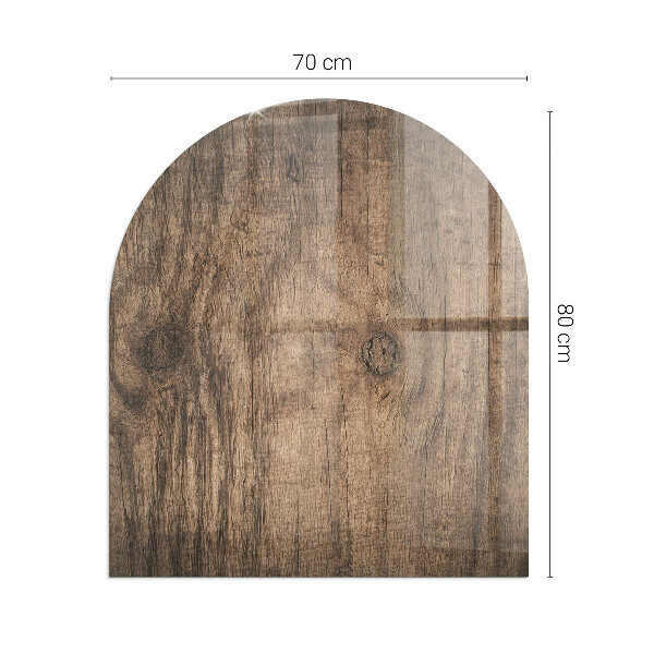 Base de vidro decorativa para lareira Padrão de madeira natural