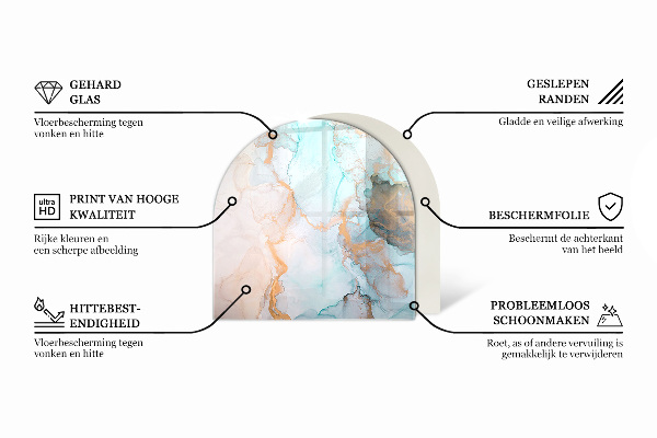 Base de vidro temperado para lareira e fogão Textura de madeira clara
