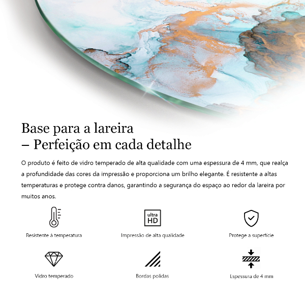 Base de vidro temperado para lareira e fogão Textura de tábuas de madeira