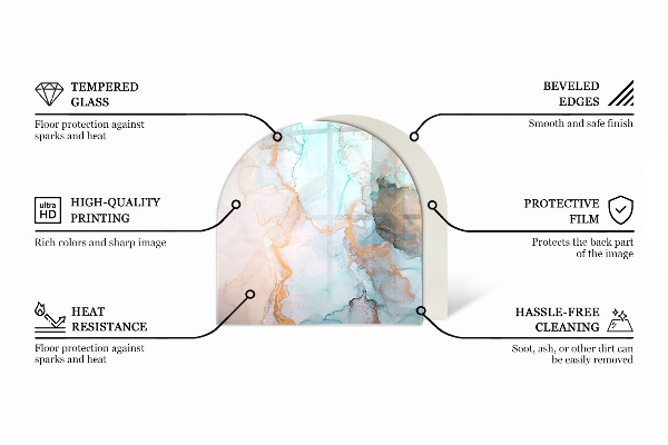 Base de vidro temperado para lareira e fogão Textura de tábuas de madeira