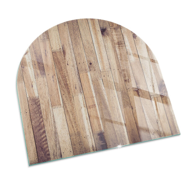 Base de vidro decorativa para lareira Prancha de madeira no layout