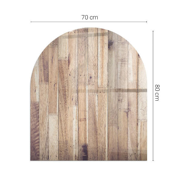 Base de vidro decorativa para lareira Prancha de madeira no layout