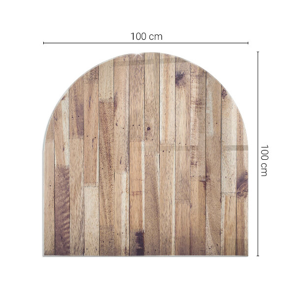Base de vidro decorativa para lareira Prancha de madeira no layout