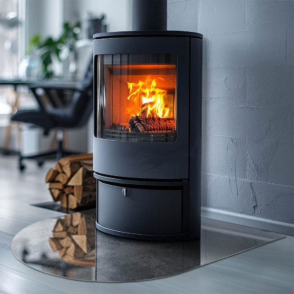 Base de vidro temperado para lareira e fogão Textura de superfície bruta