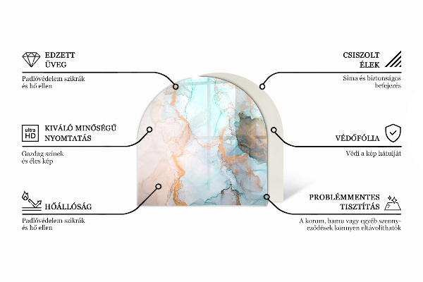 Base de vidro temperado para lareira e fogão Tábuas em diferentes tonalidades