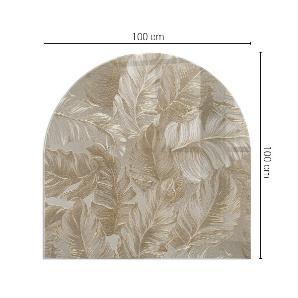 Base de vidro decorativa para lareira Folhas em padrões sutis