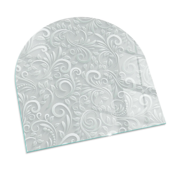 Base de vidro temperado para lareira e fogão Padrão de planta elegante