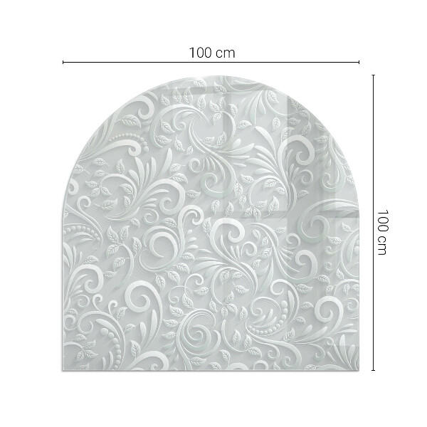 Base de vidro temperado para lareira e fogão Padrão de planta elegante