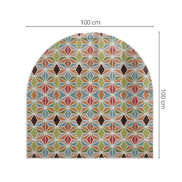 Base de vidro temperado para lareira e fogão Padrões poligonais em uma grade