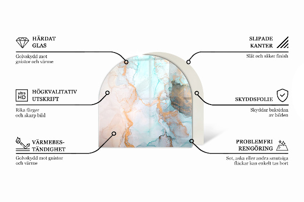 Base de vidro decorativa para lareira Padrões de mosaico em azulejos