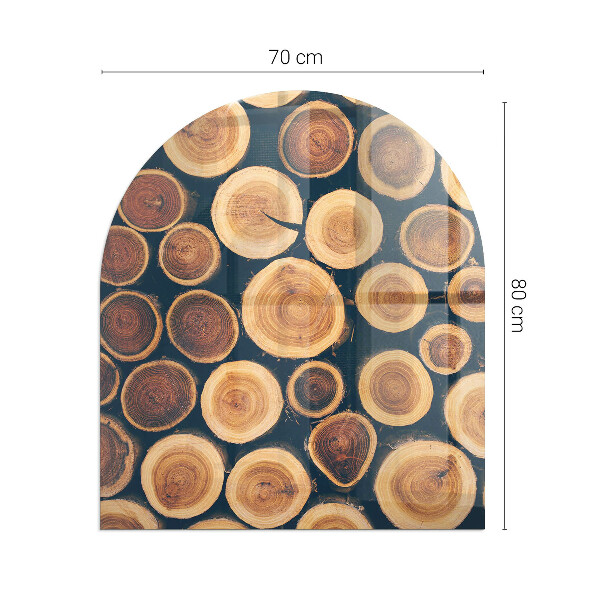 Base de vidro decorativa para lareira Caixa com madeira cortada