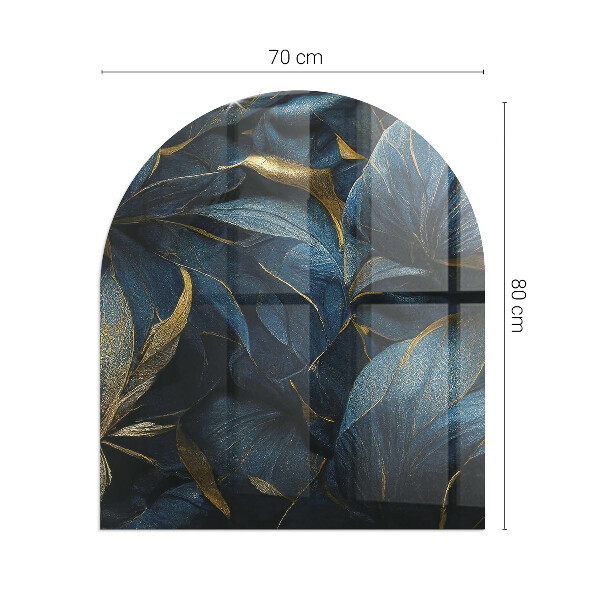 Base de vidro decorativa para lareira Folhas elegantes em textura