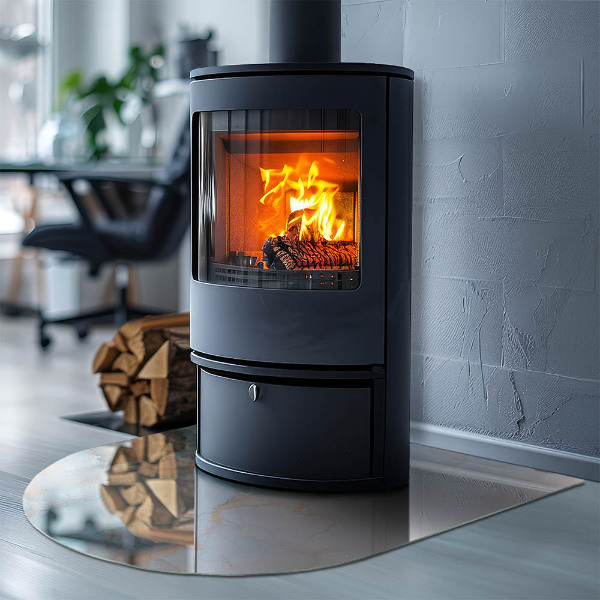 Base de vidro temperado para lareira e fogão Padrão fluido abstrato