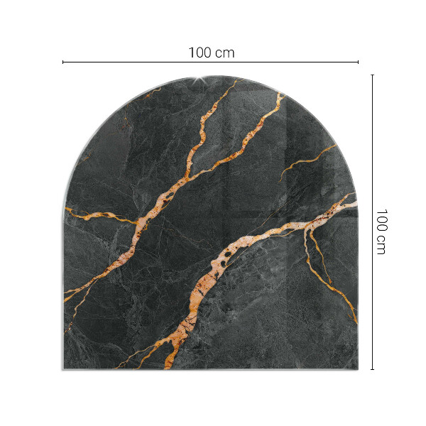 Base de vidro decorativa para lareira Mármore elegante com veios