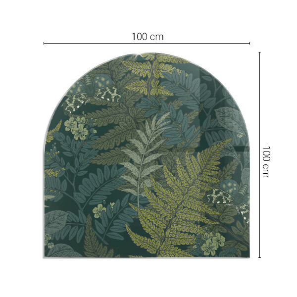 Base de vidro decorativa para lareira Motivos vegetais com borboletas