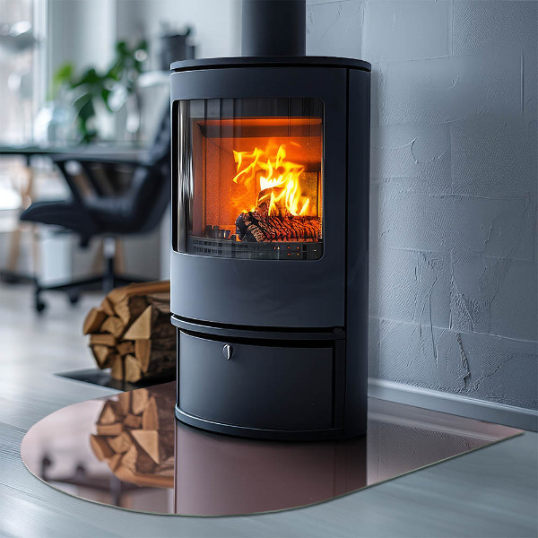 Base de vidro temperado para lareira e fogão Cor rosa