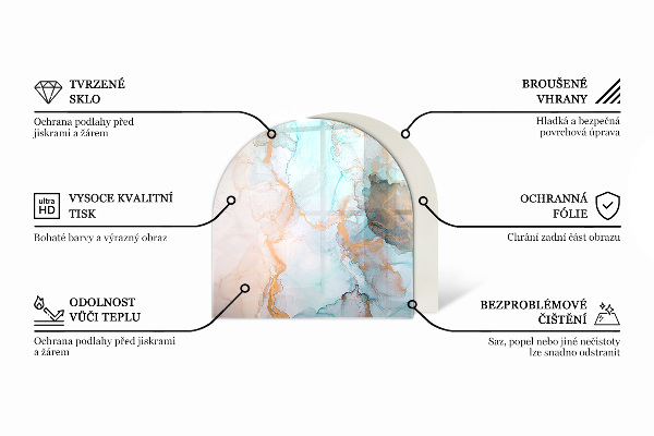 Base de vidro decorativa para lareira Cor Verde-acinzentado