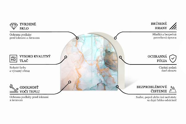 Base de vidro decorativa para lareira Cor: Castanho Claro