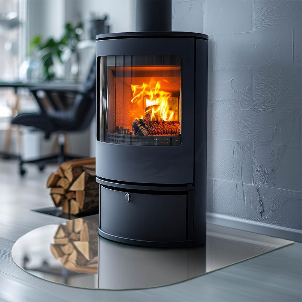 Base de vidro temperado para lareira e fogão Cor marfim