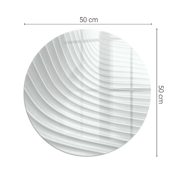 Base de vidro em quarto de círculo para lareira Ondas de linhas delicadas