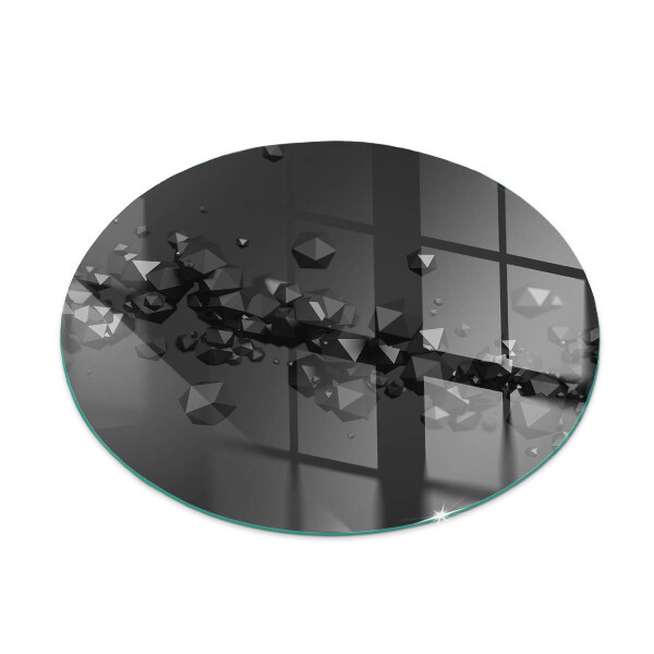 Base de vidro quadrada para lareira Nuvem abstrata de sólidos