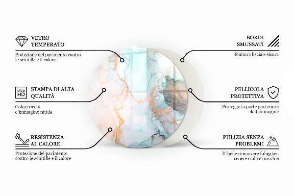 Base de vidro quadrada para lareira Nuvem abstrata de sólidos