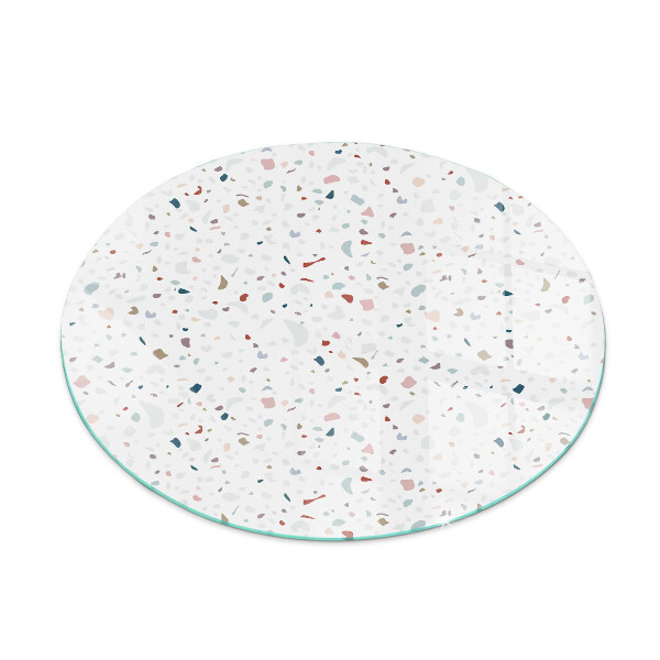 Base de vidro em quarto de círculo para lareira Padrão com formas pequenas