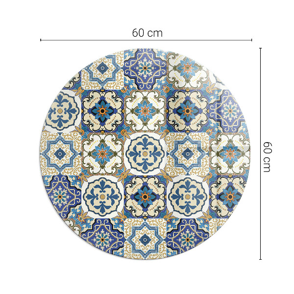 Base de vidro quadrada para lareira Padrão mosaico com flores
