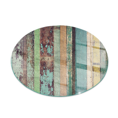 Base de vidro em quarto de círculo para lareira Tábuas em diferentes tonalidades