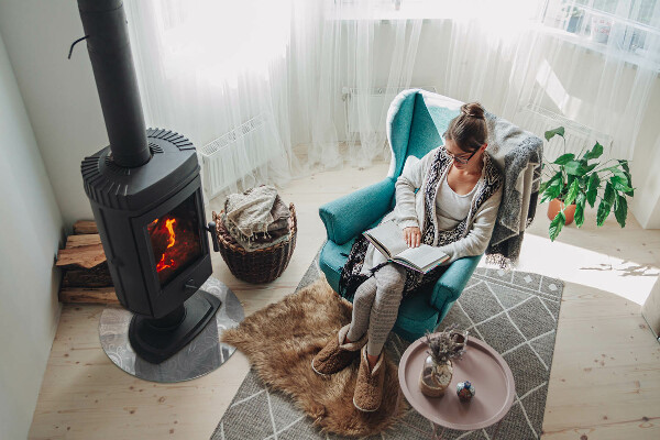 Base de vidro em quarto de círculo para lareira Padrão de planta elegante