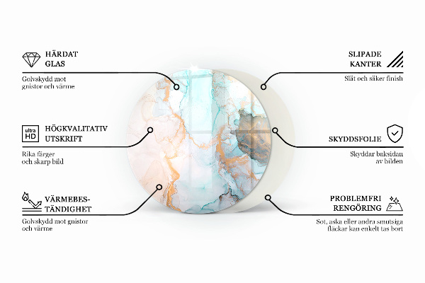 Base de vidro quadrada para lareira Padrão geométrico abstrato