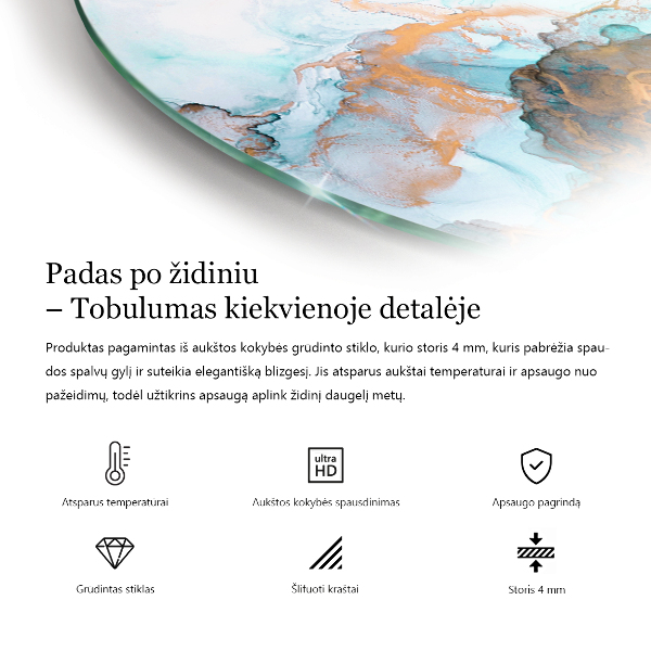 Base de vidro quadrada para lareira Padrões de mosaico em azulejos