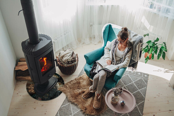 Base de vidro em quarto de círculo para lareira Estampa floral com borboletas