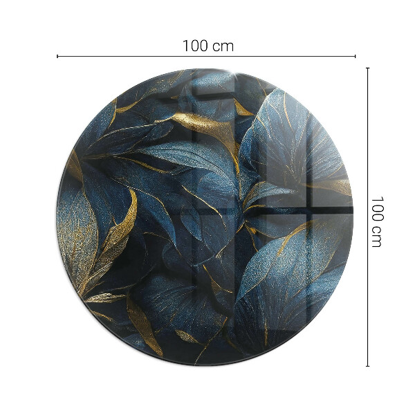 Base de vidro quadrada para lareira Folhas elegantes em textura