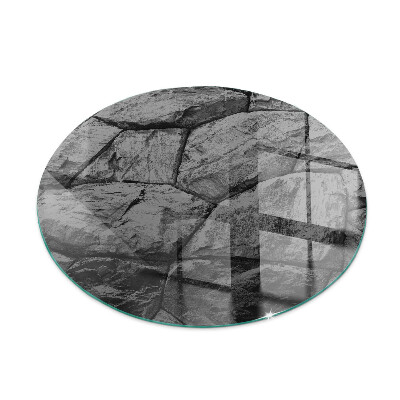 Base de vidro em quarto de círculo para lareira Padrão de pedra natural