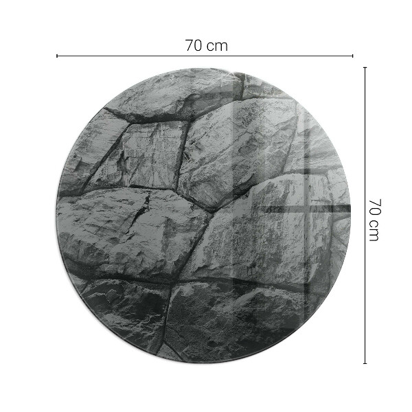 Base de vidro em quarto de círculo para lareira Padrão de pedra natural
